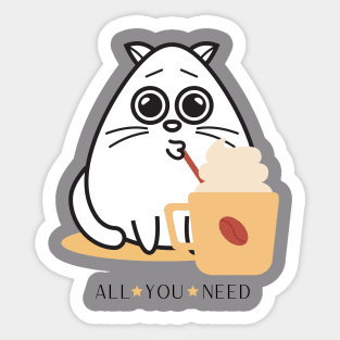 Cats and Coffee Sticker